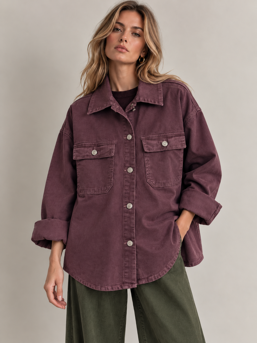 Oversized Shirt with Pockets