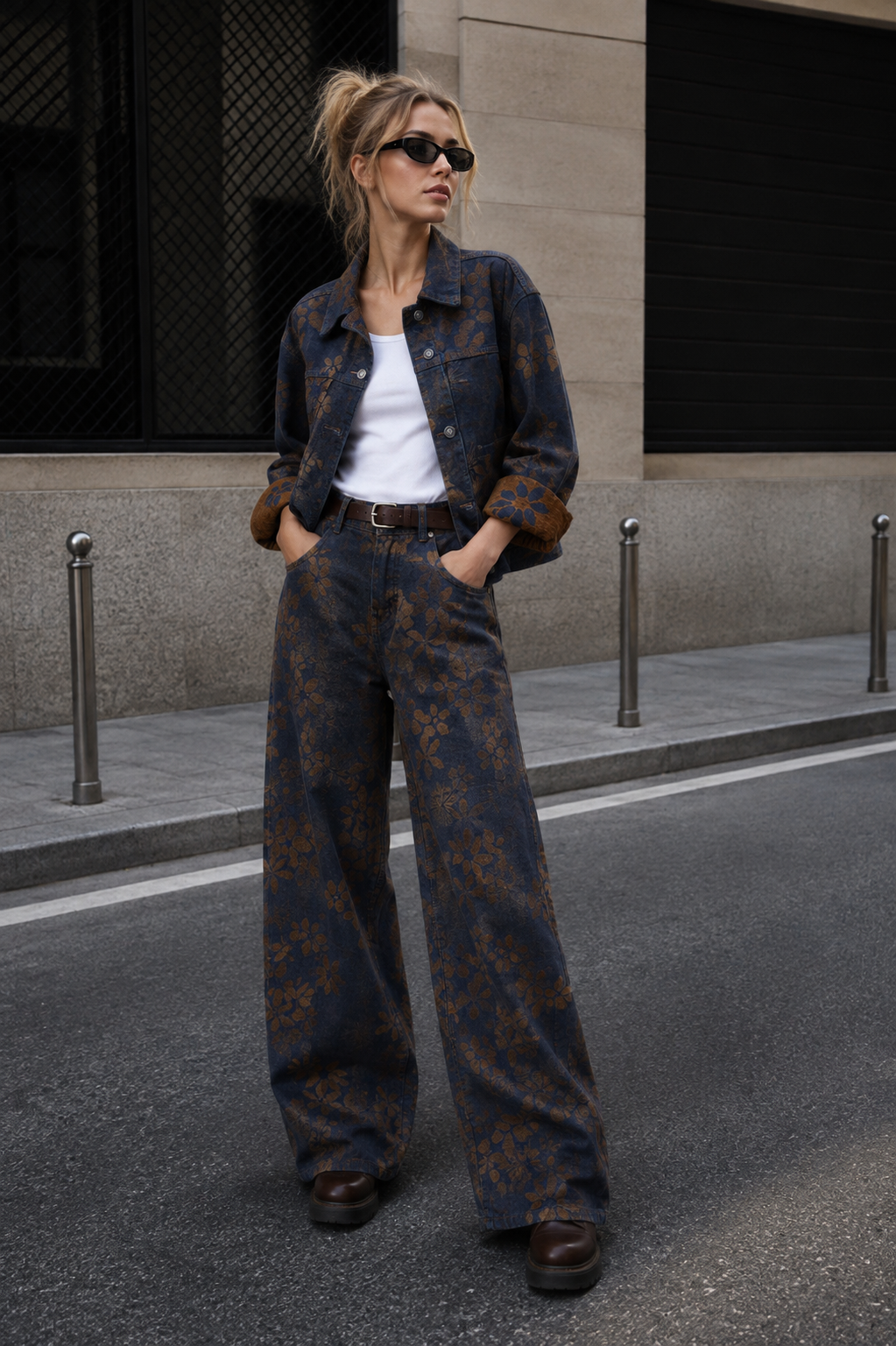 Baggy Floral Jeans