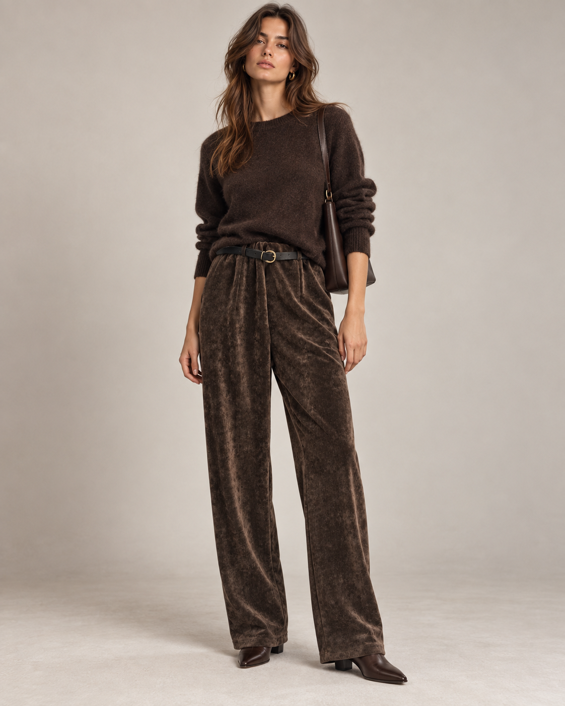Wide Trousers with Belt