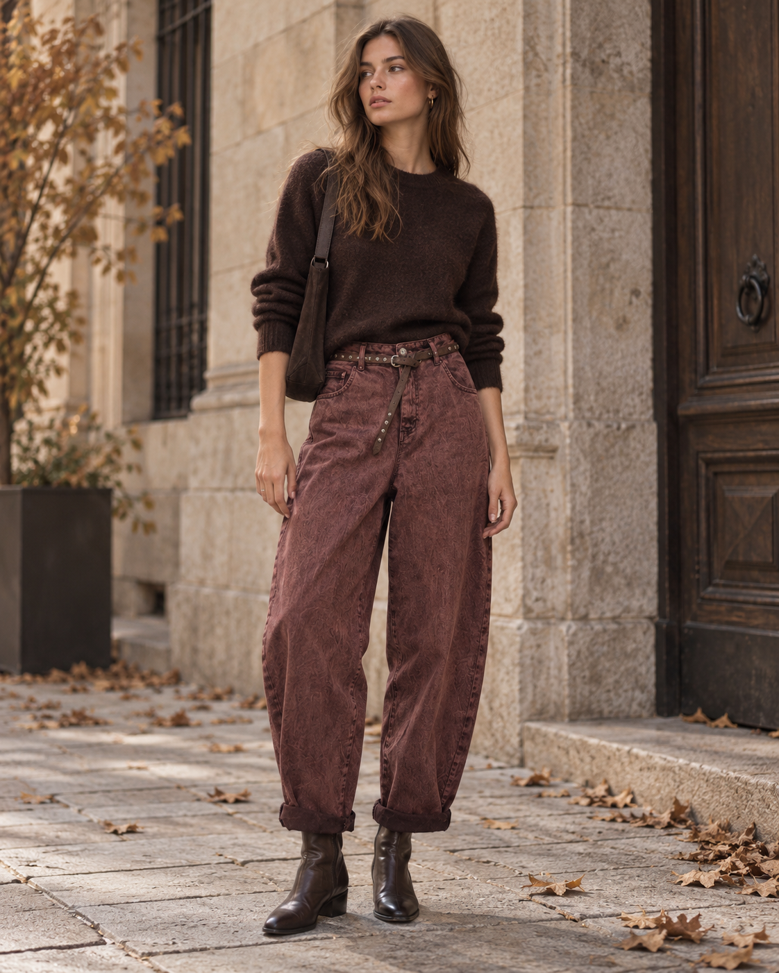 High-Waist Baggy Trousers