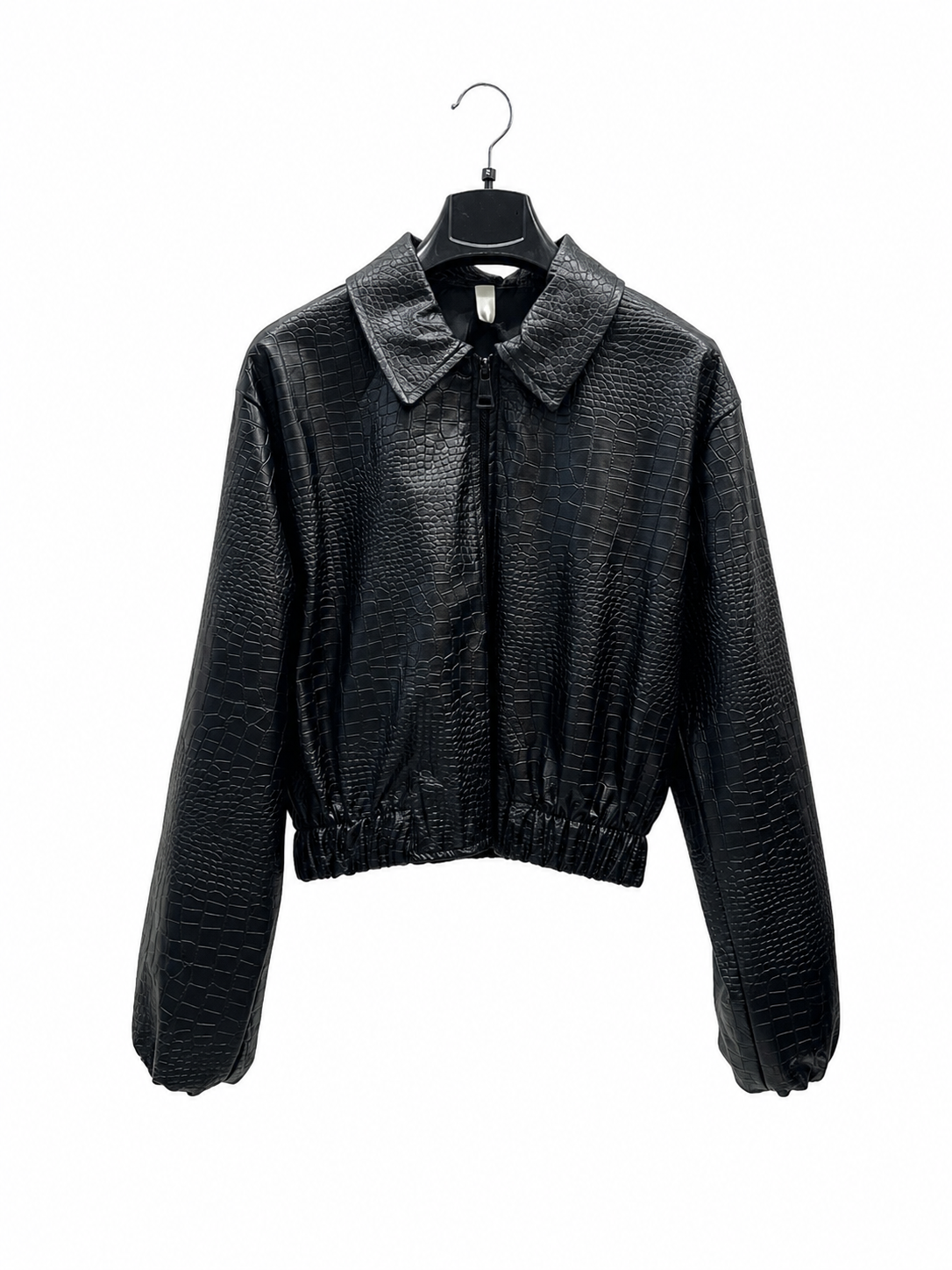 Oversize Cropped Jacket with Shirt Collar