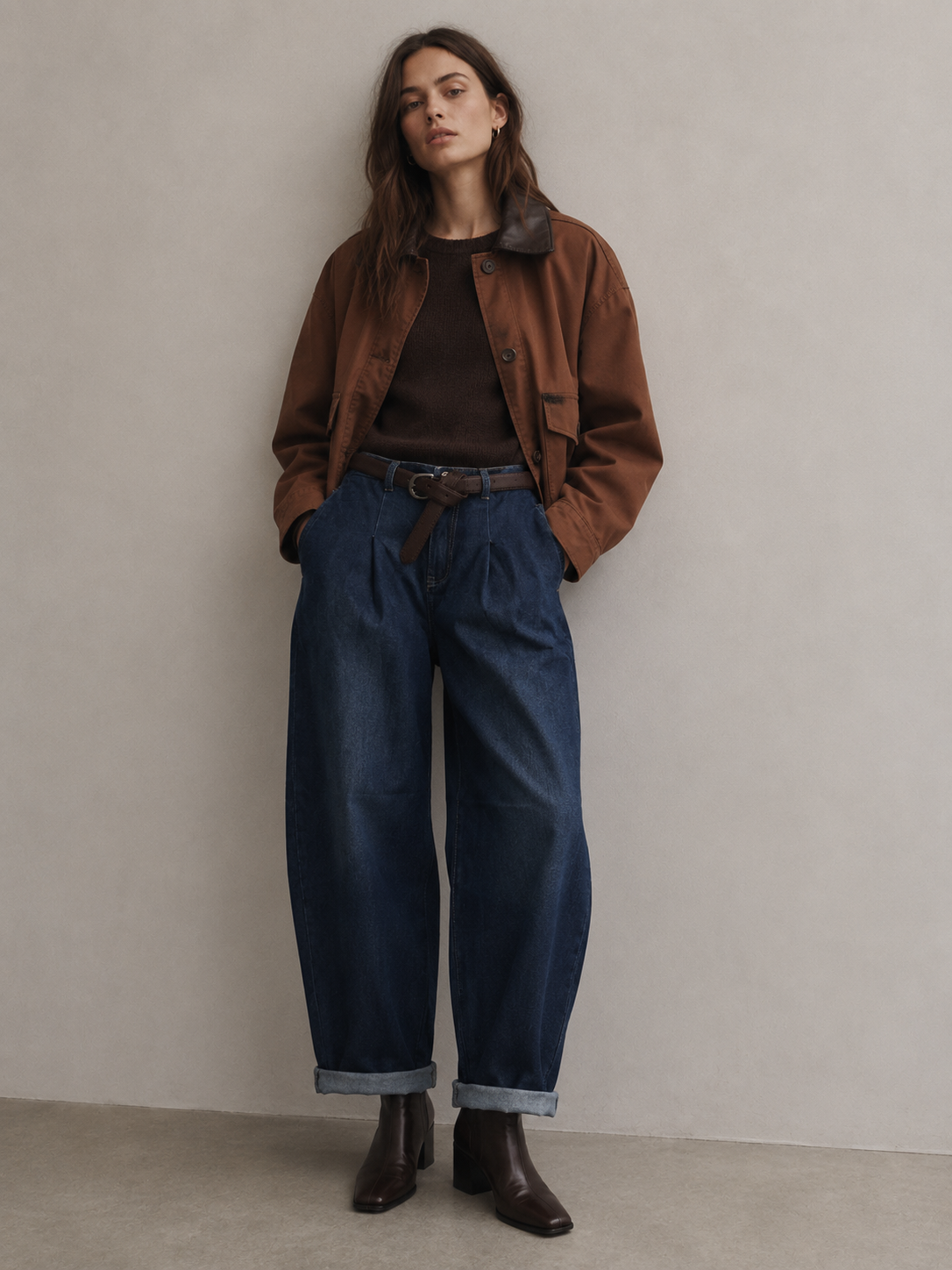 High‑Waisted Balloon Fit Trousers