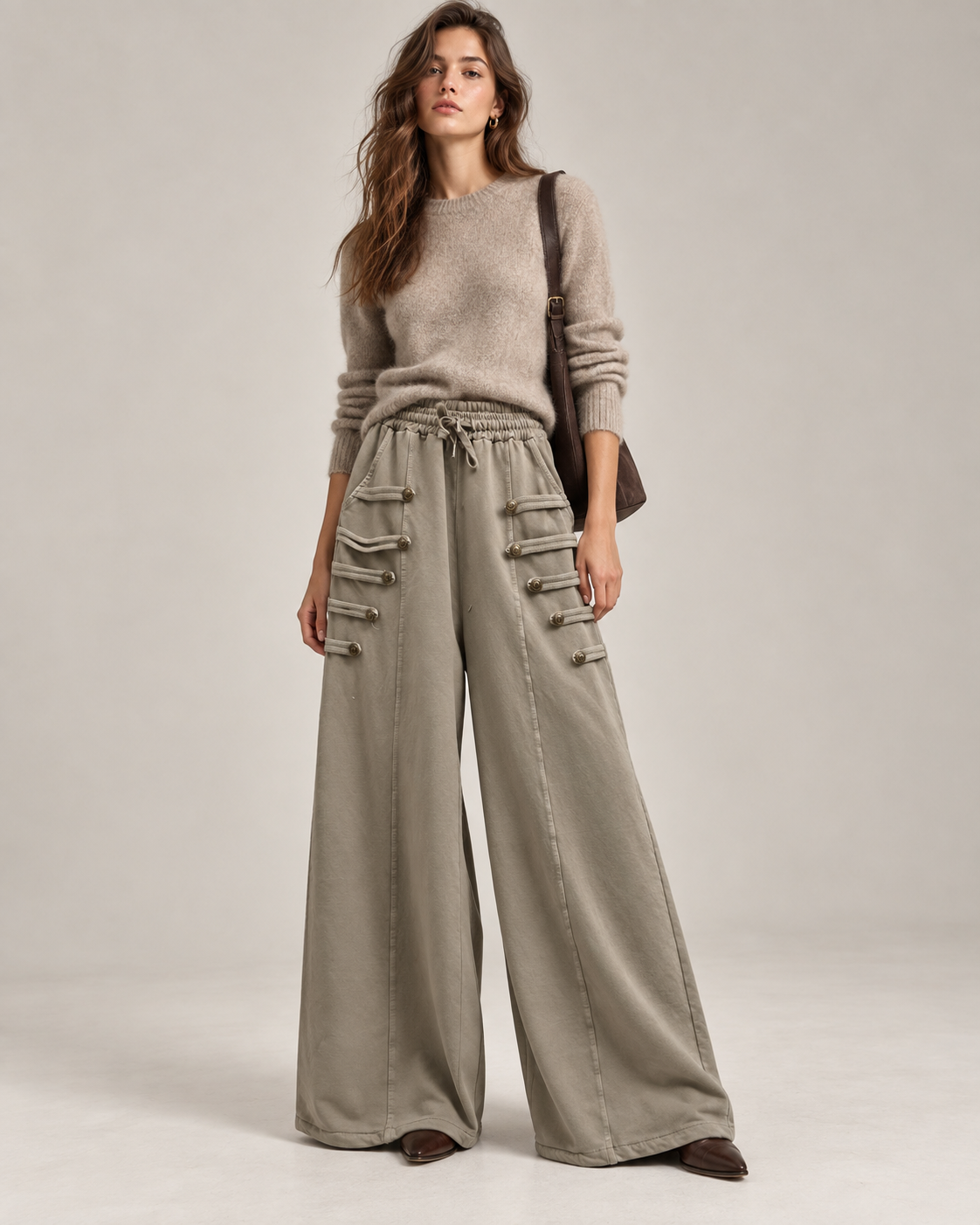 Drawstring Palazzo Trousers