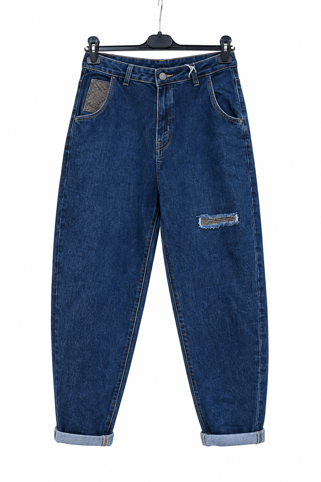 Jeans with Embellished Appliqué