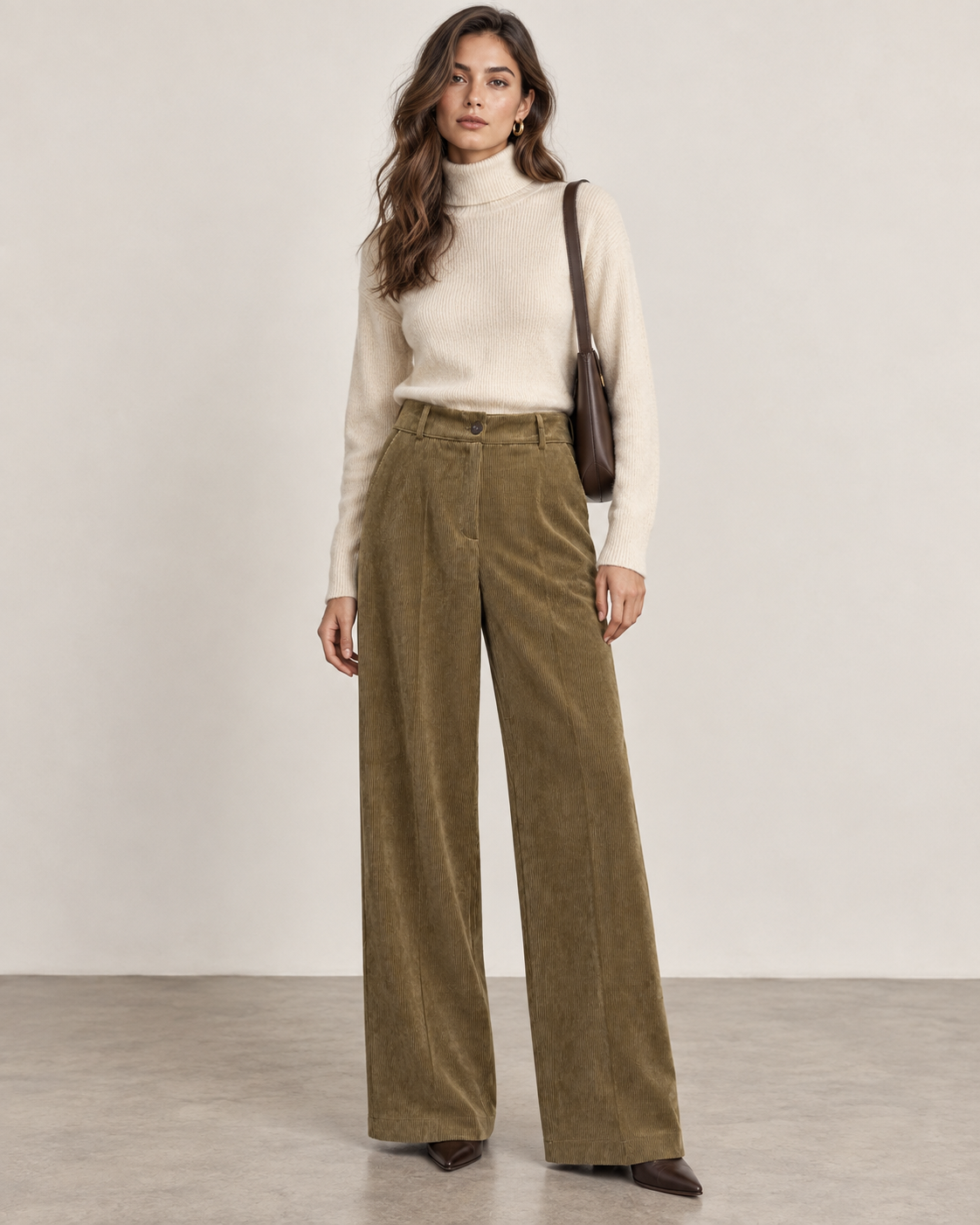 High‑Waisted Wide‑Leg Trousers