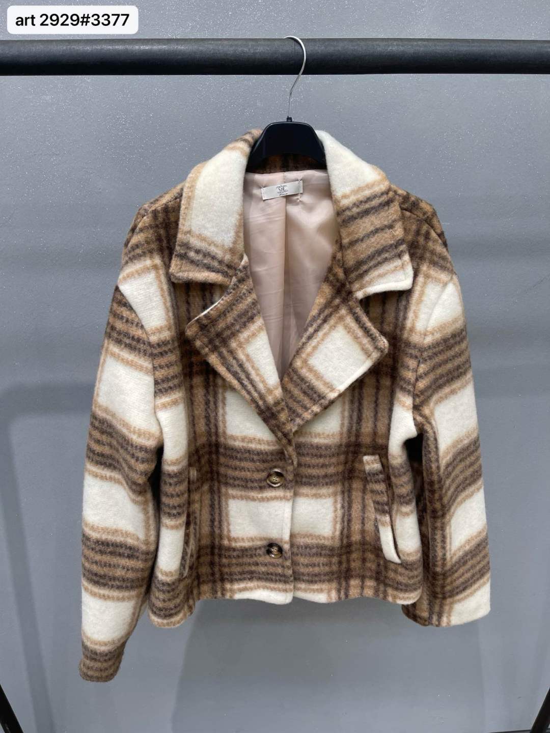 Checked Jacket with Collar