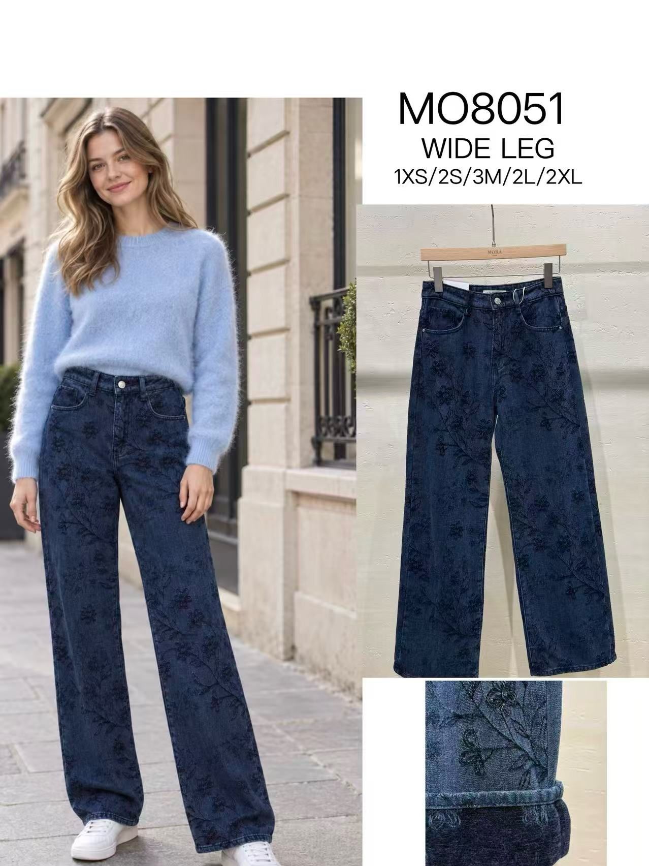 High‑Waist Wide‑Leg Jeans