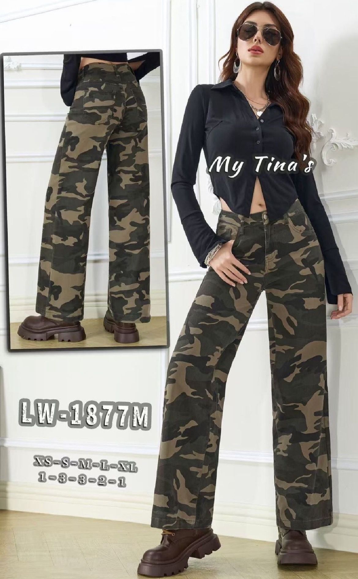 Flared Cargo-Inspired Jeans