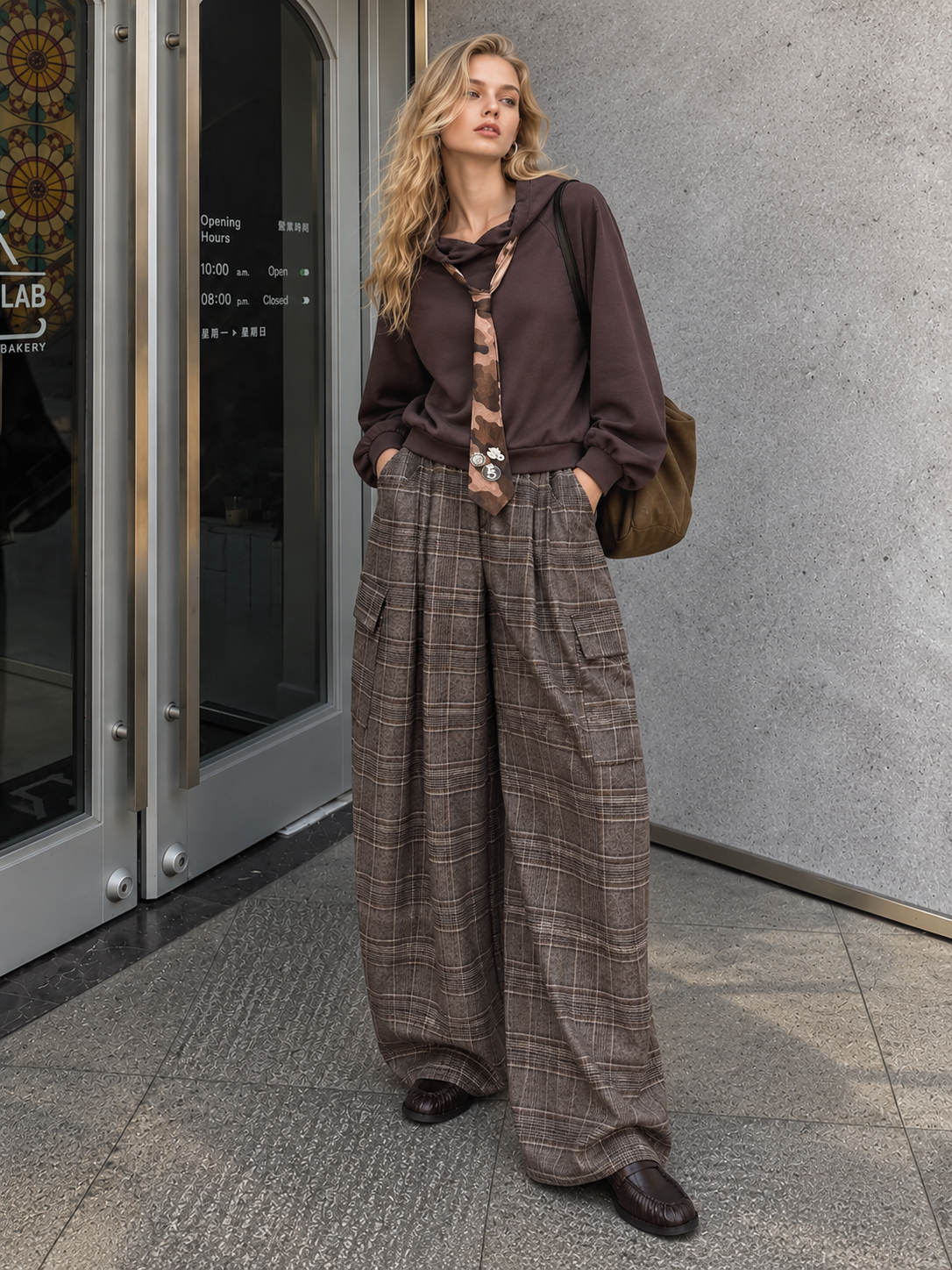 Wide-Leg Pleated Trousers