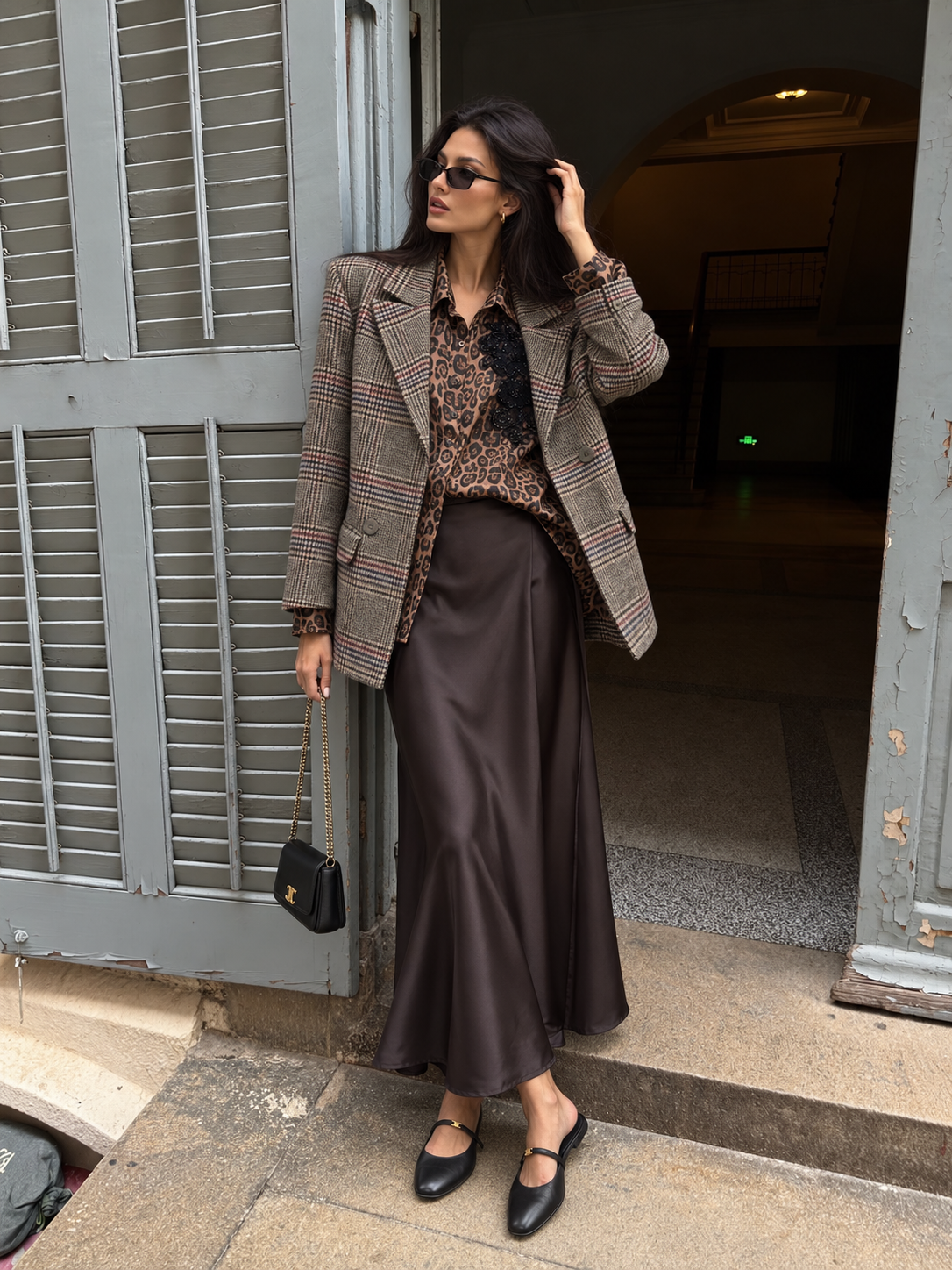 Satin Flared Maxi Skirt