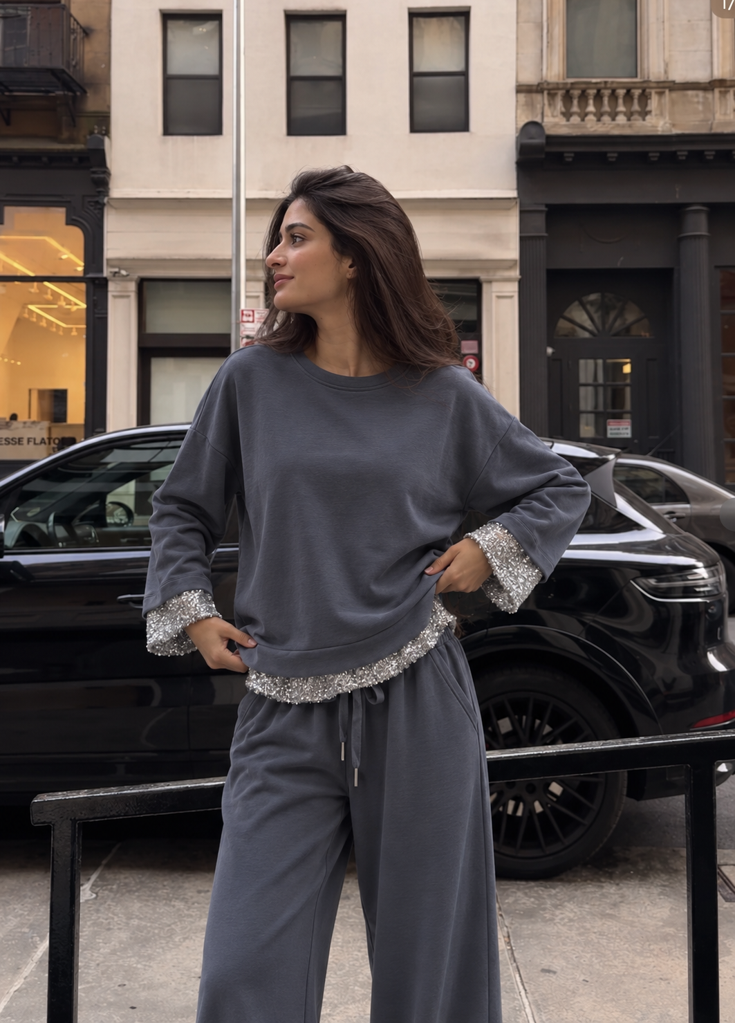 Oversized Sequin Sweatshirt