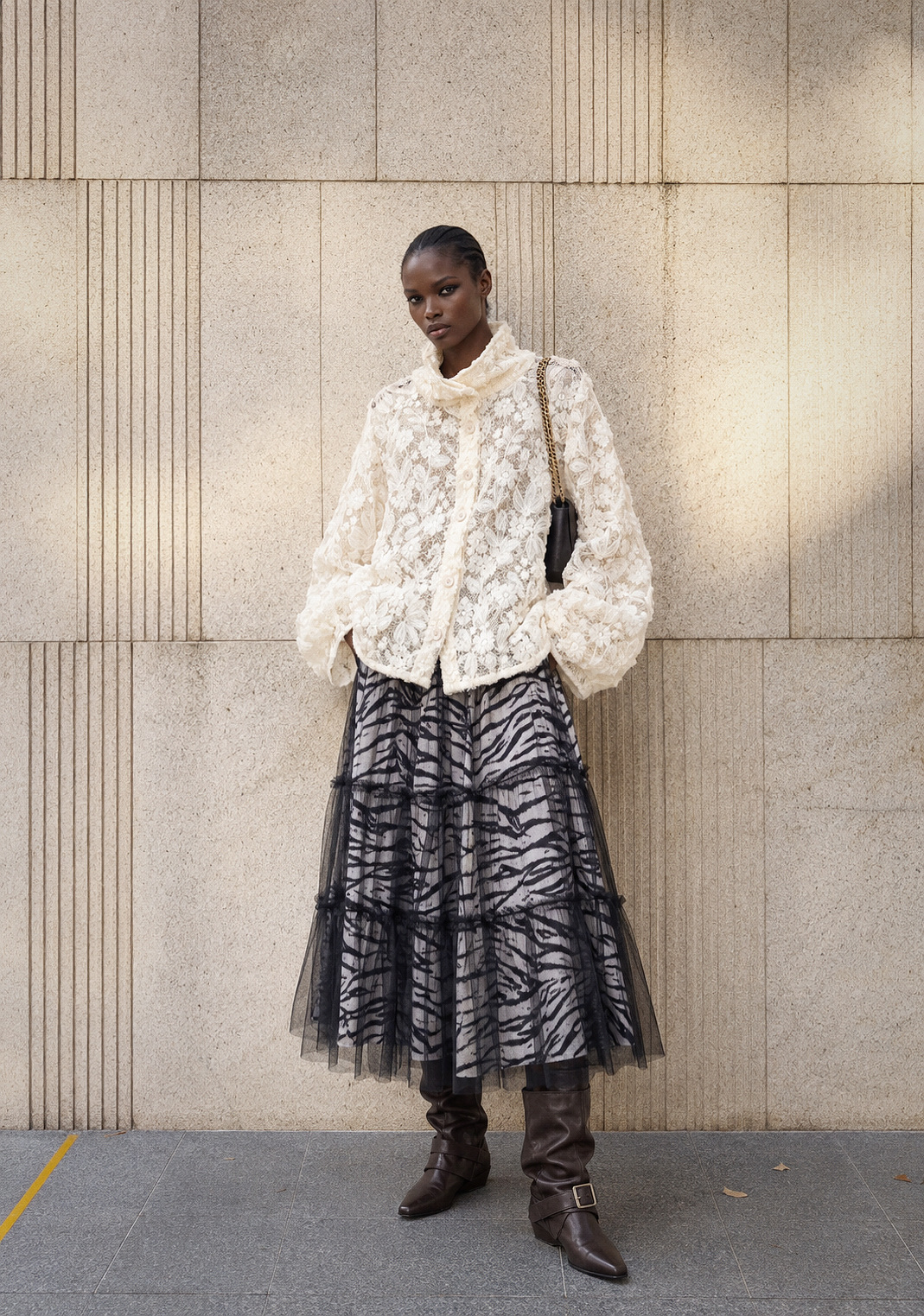 Lace Jacket with Embroidered Detail