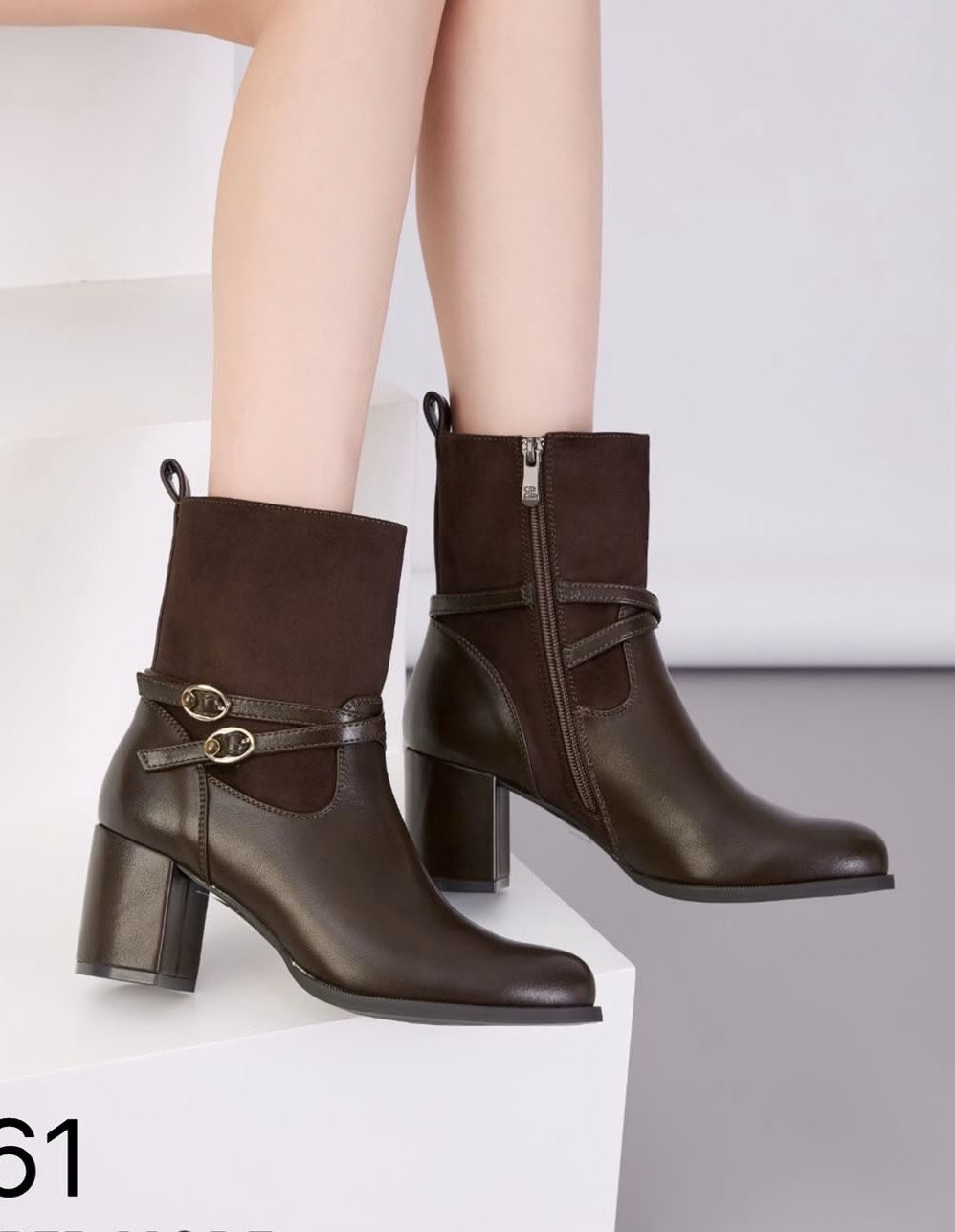 Ankle Boots with Buckle Heel