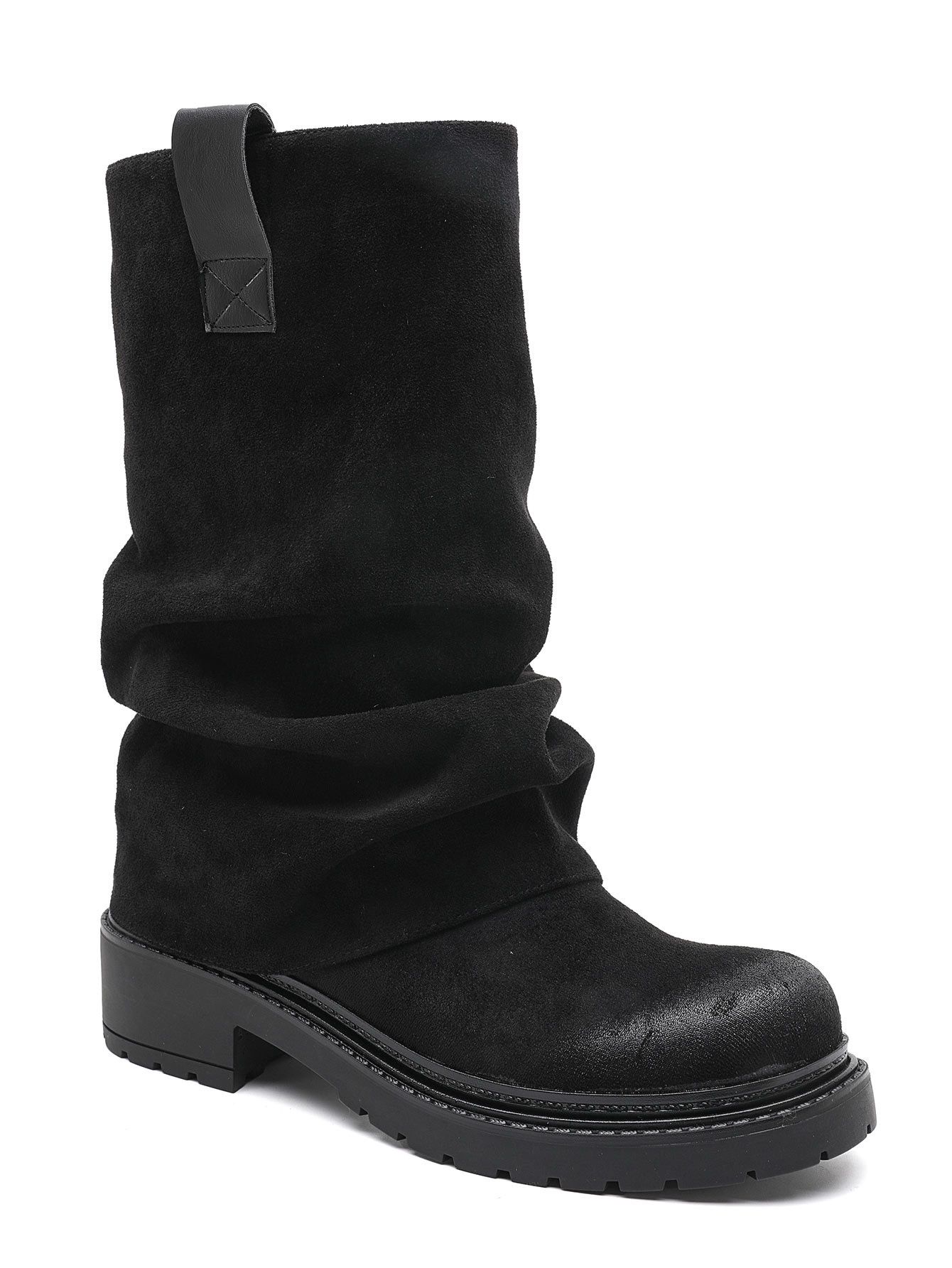 Ruched Shaft Knee Boots