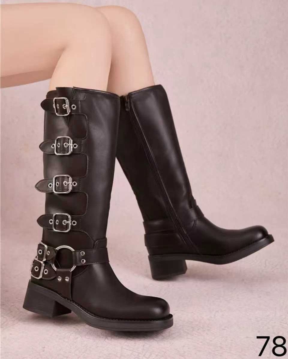 Biker Boots with Buckles