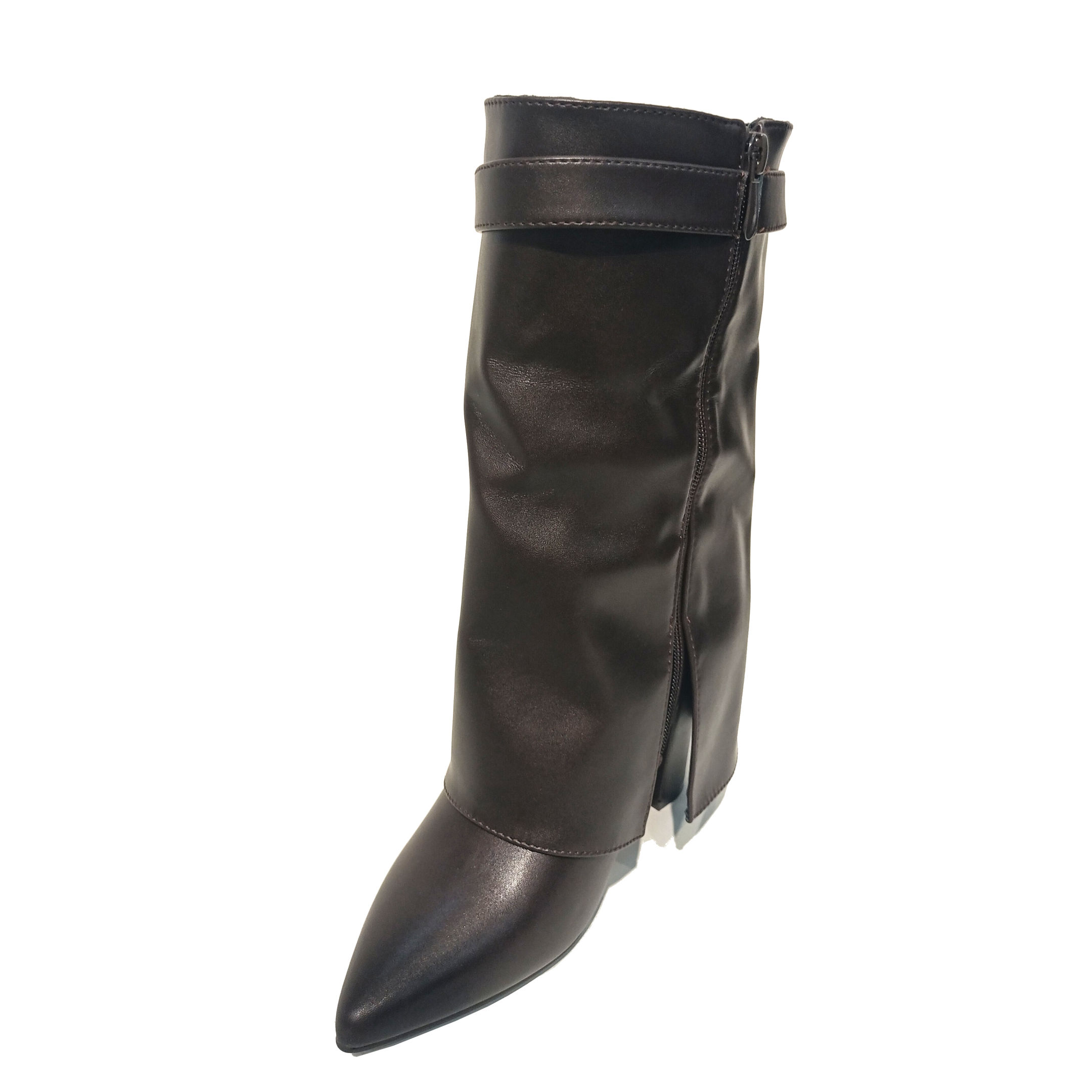 Block Heel Ankle Boots with Decorative Trim