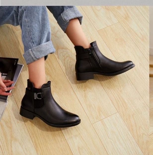 Low Block Heel Ankle Boots
