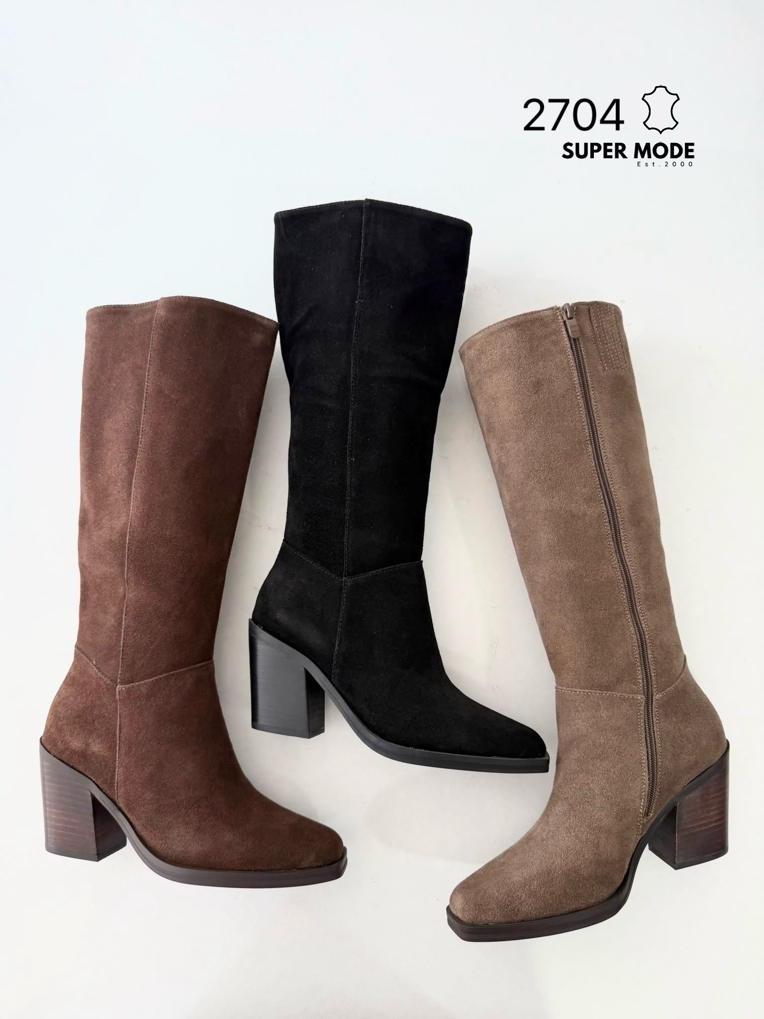 Classic Mid-Calf Block Heel Boots