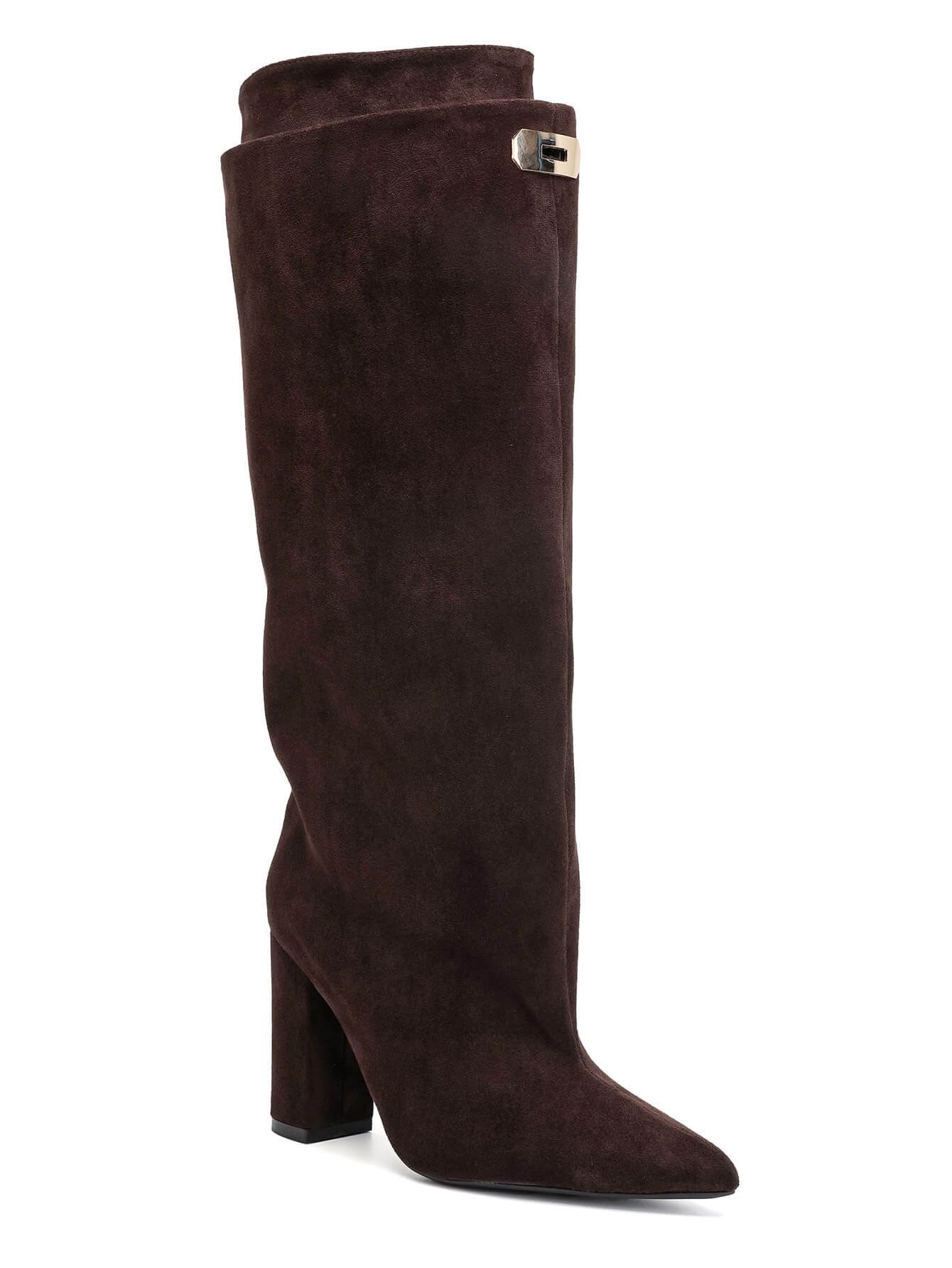 Suede Block‑Heel Boots