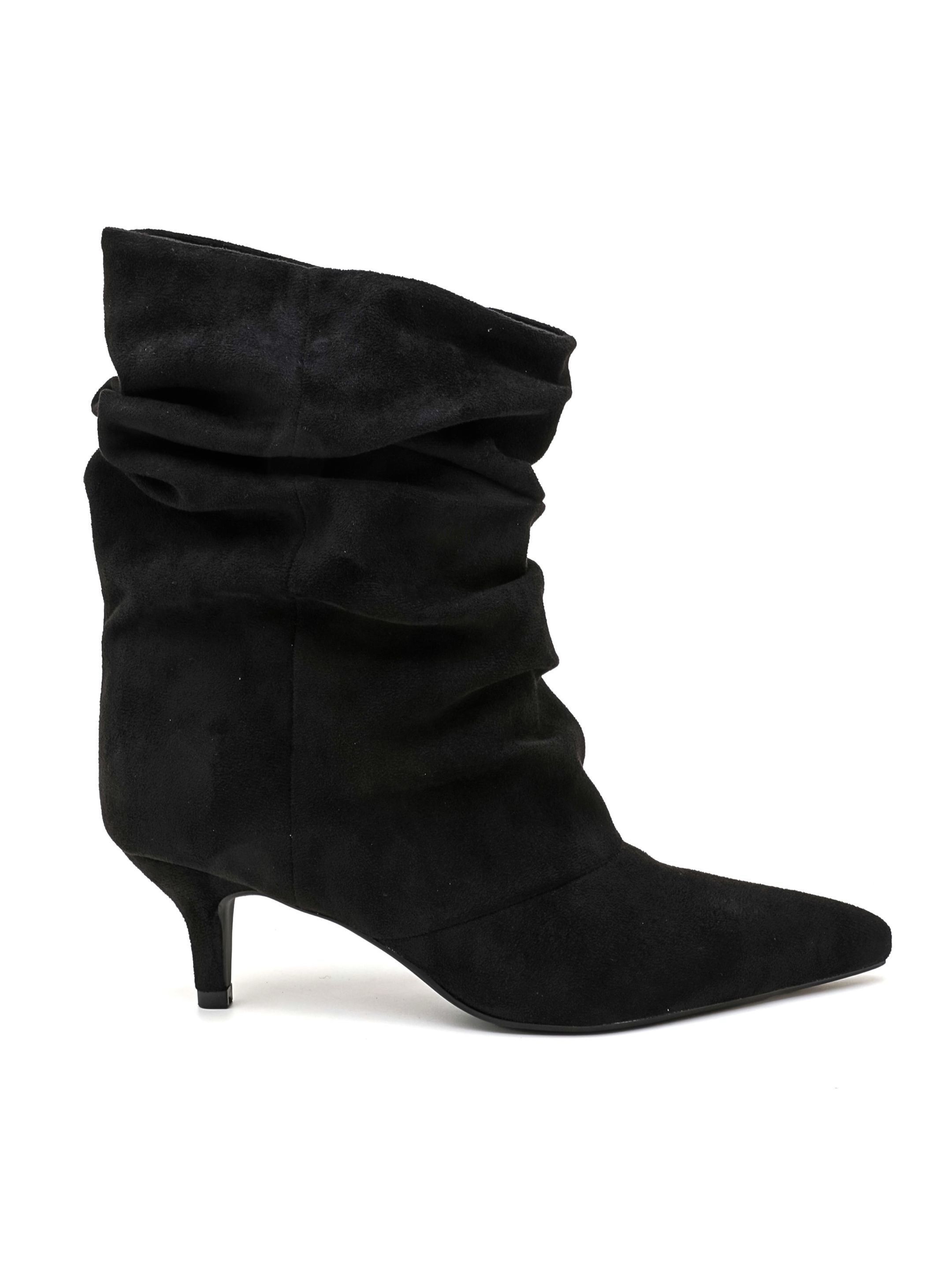 Ruched Pointed Ankle Boots