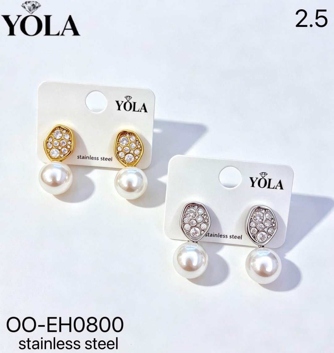 Pearl Drop Earrings with Cubic Zirconia