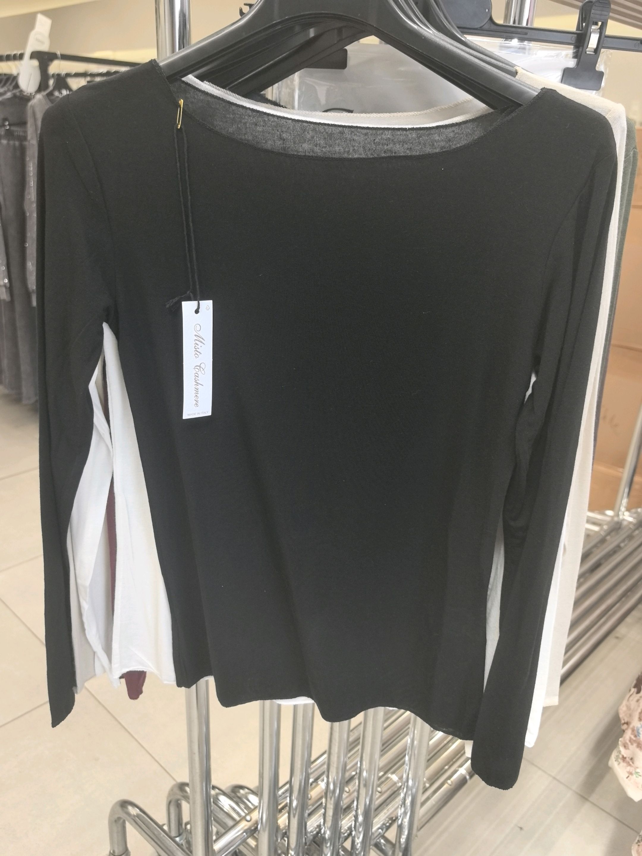 Boat-Neck Hip-Length Top