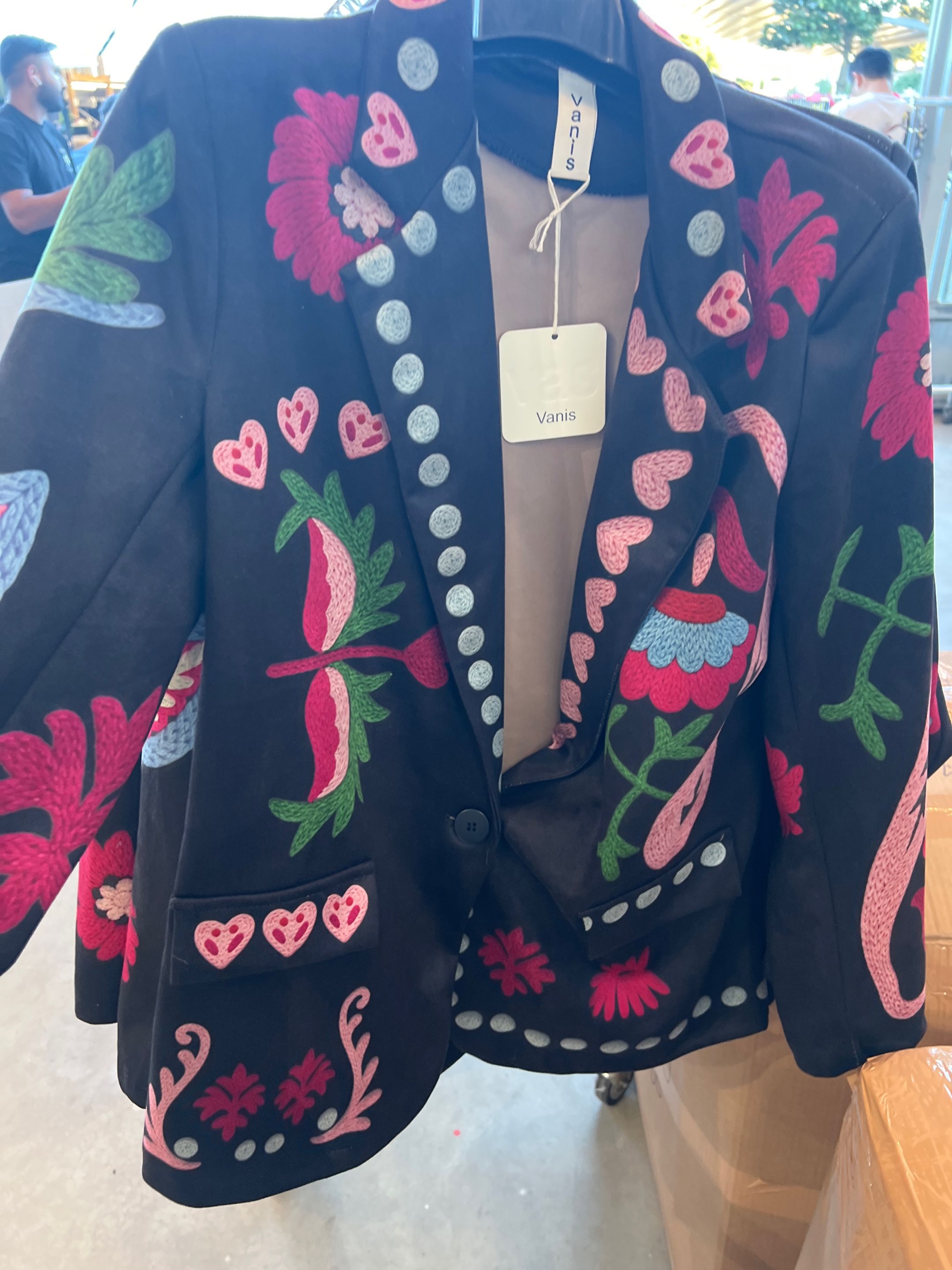 Blazer Jacket with Abstract Print