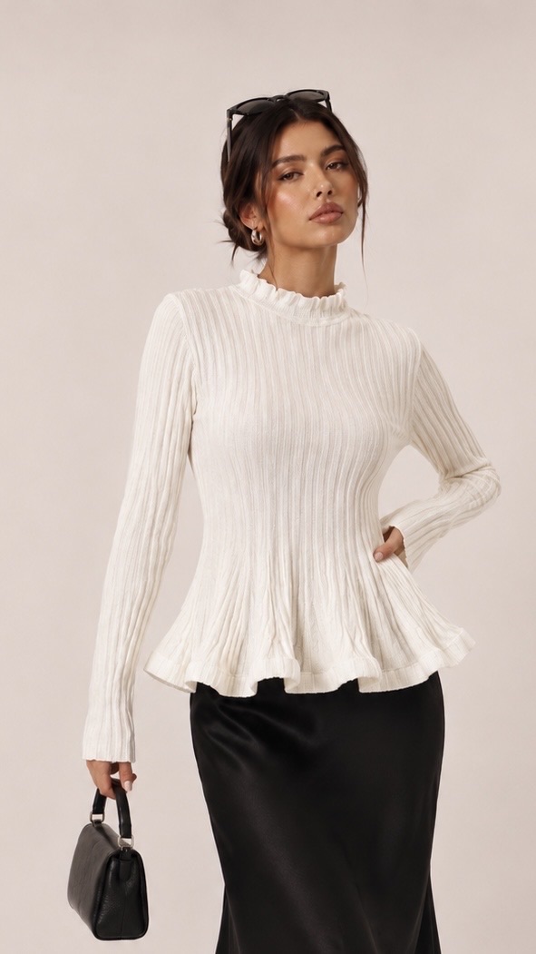 Peplum-Detail Sweater