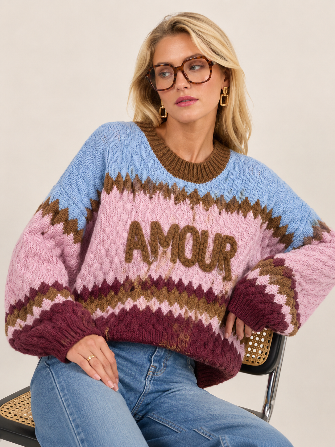 Oversize Sweater with Slogan