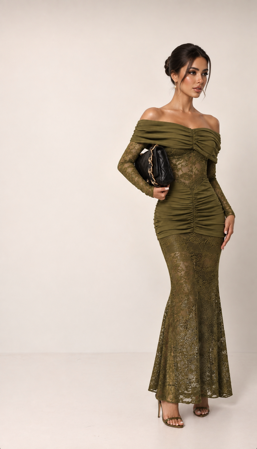 Off‑Shoulder Mermaid Maxi Dress