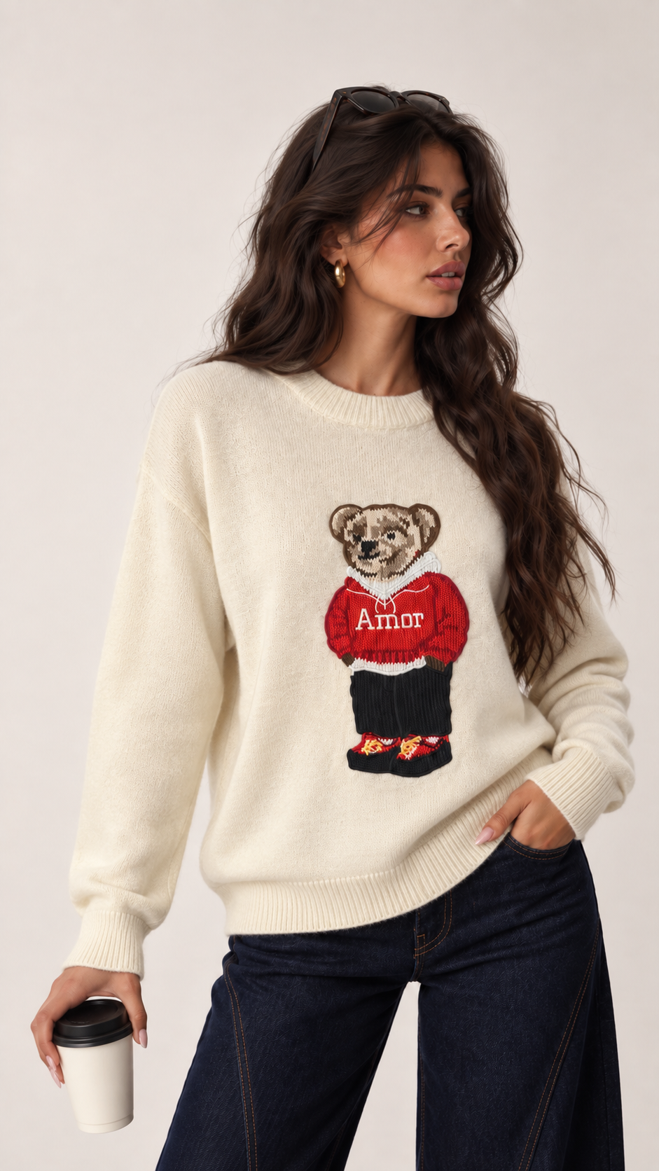Embroidered Teddy Jumper