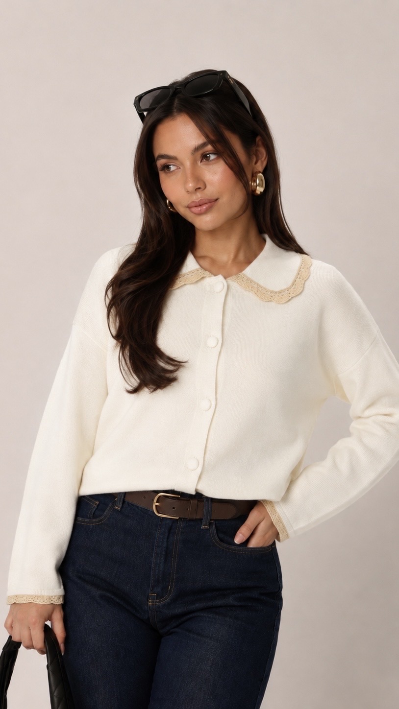 Bebe-Collar Cardigan