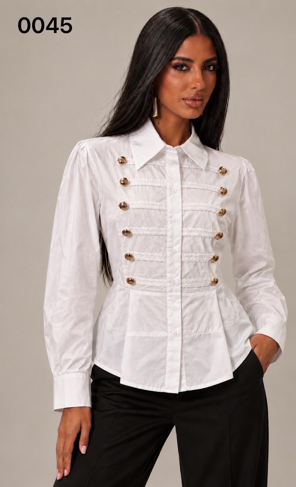 Fitted Shirt with Peplum