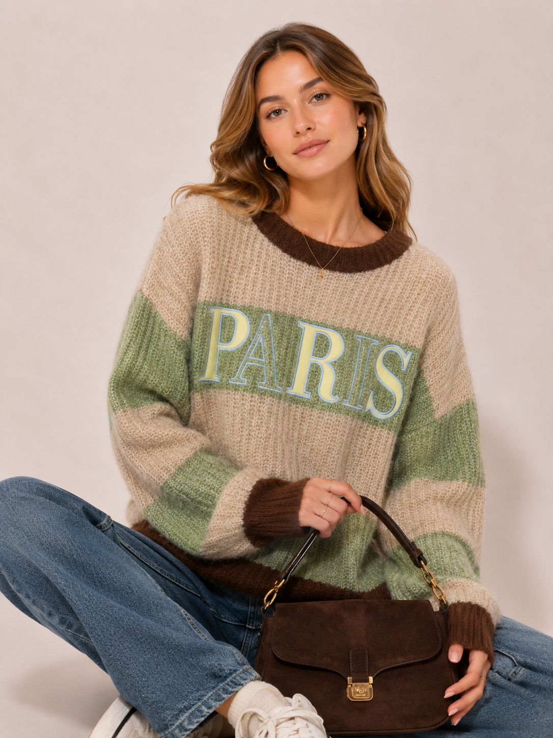 Oversized Sweater with Slogan