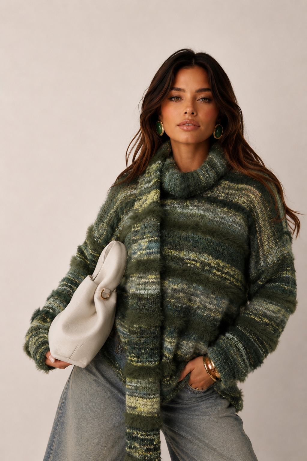 Cozy Funnel-Neck Knit Set