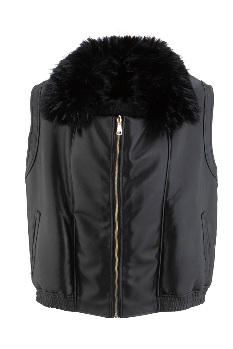 Faux-Fur Collar Vest