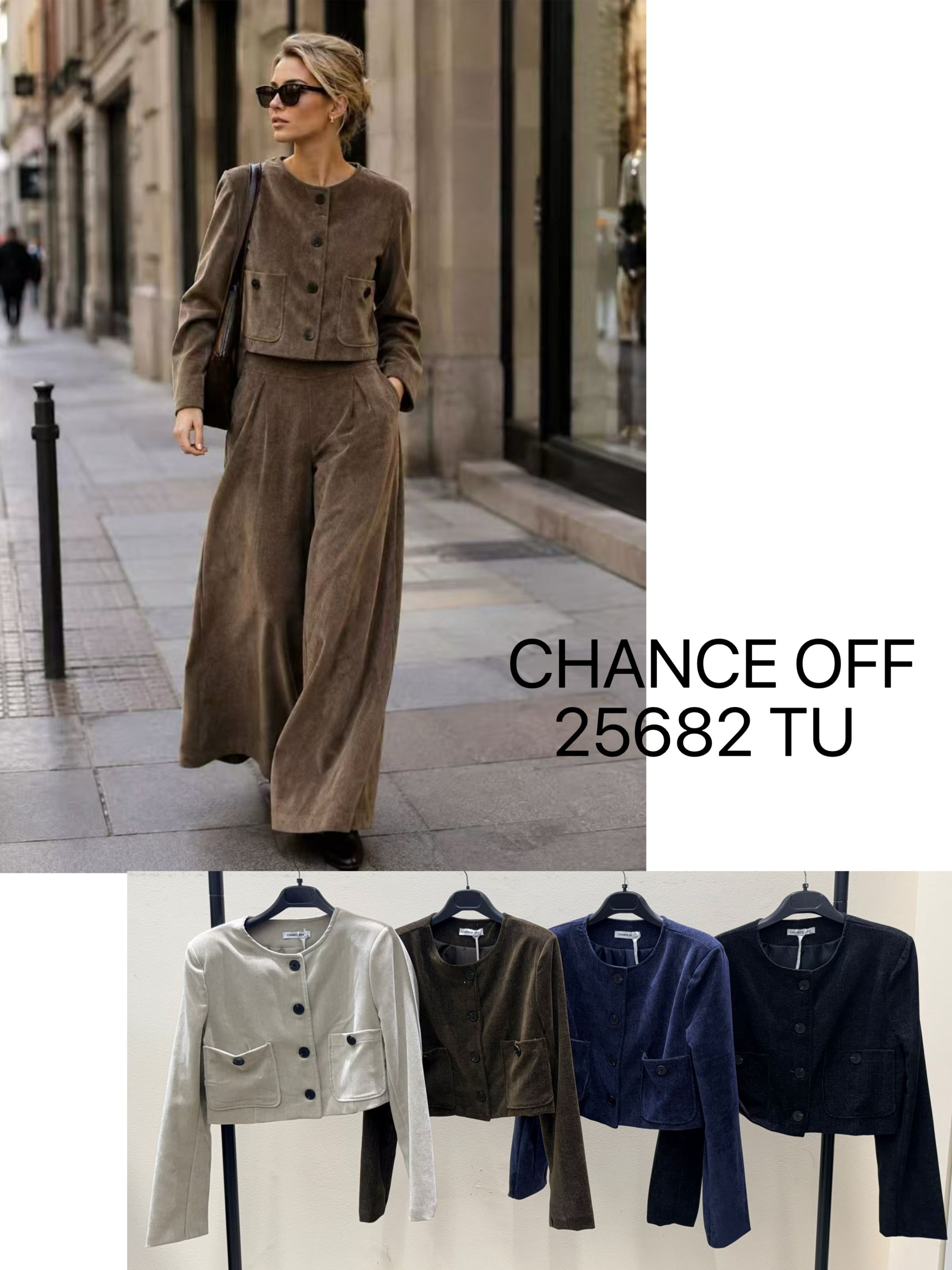 Cropped Collarless Jacket
