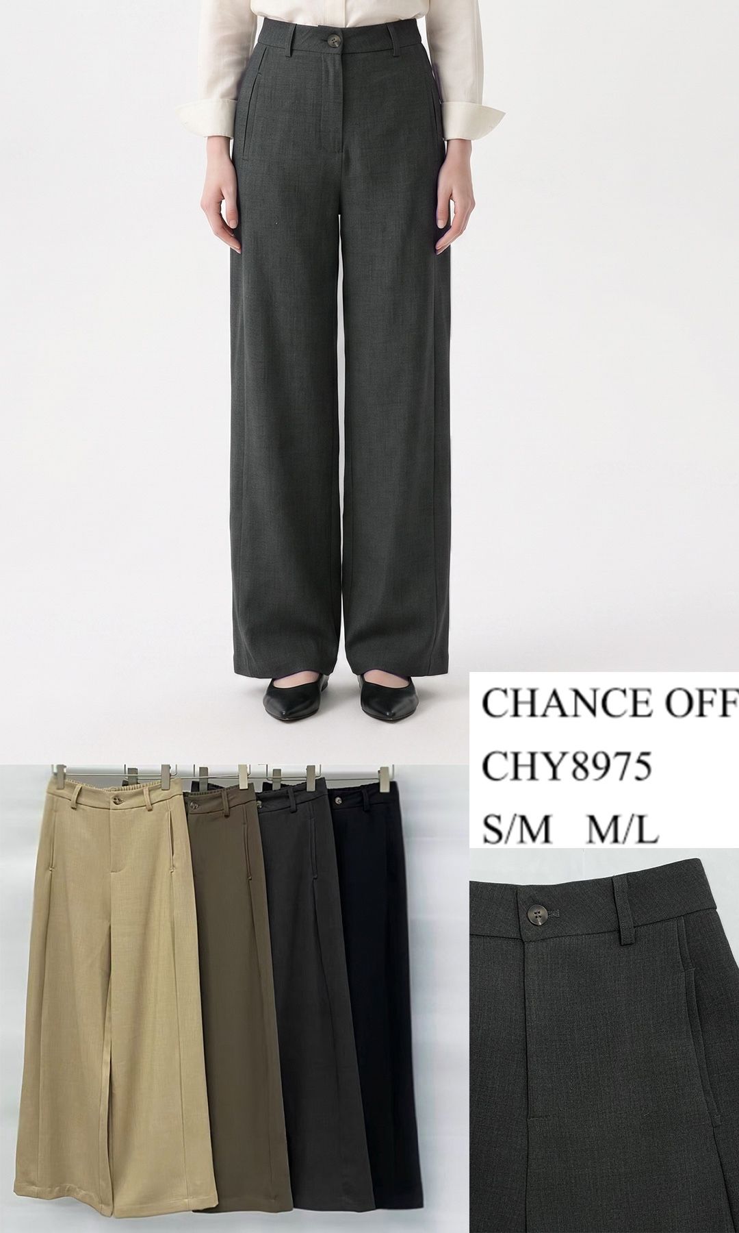 Wide‑Leg Pleated Trousers