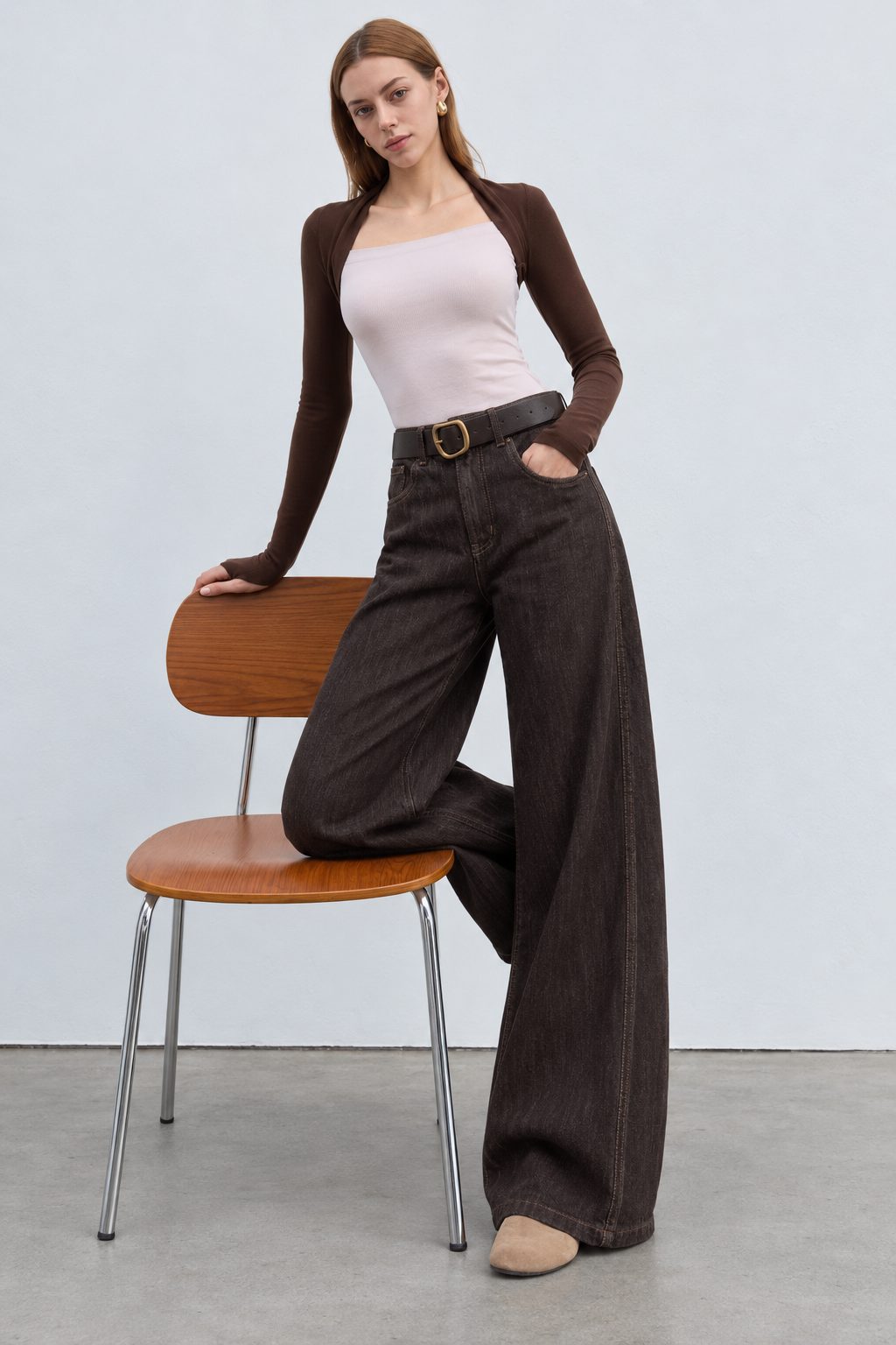 Wide-Leg Trousers with Belt