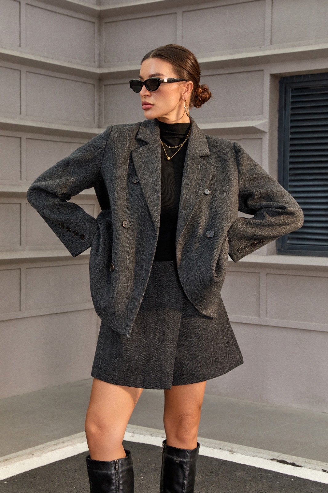 Double-Breasted Tailored Blazer
