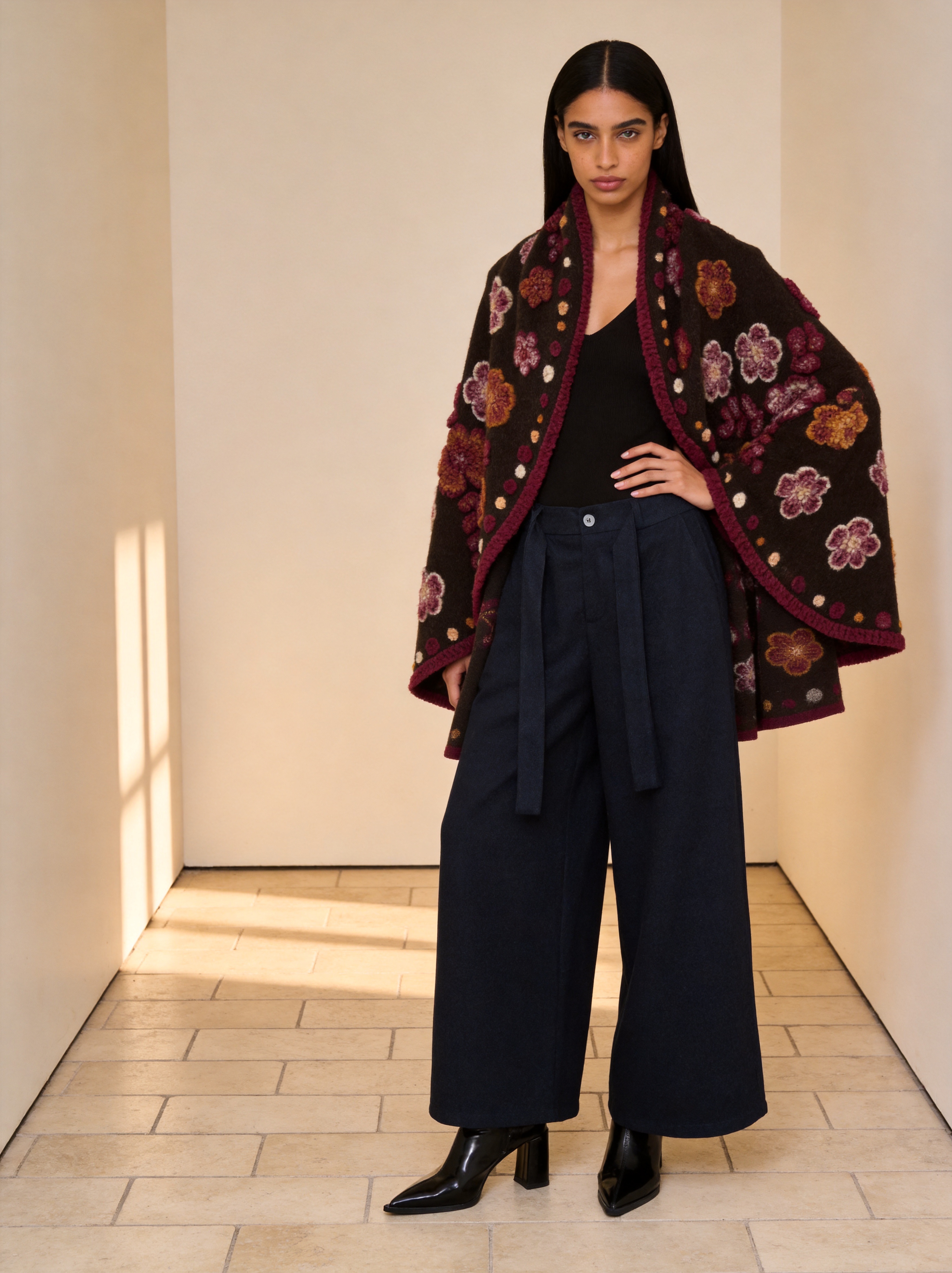 Oversized Embroidered Vest