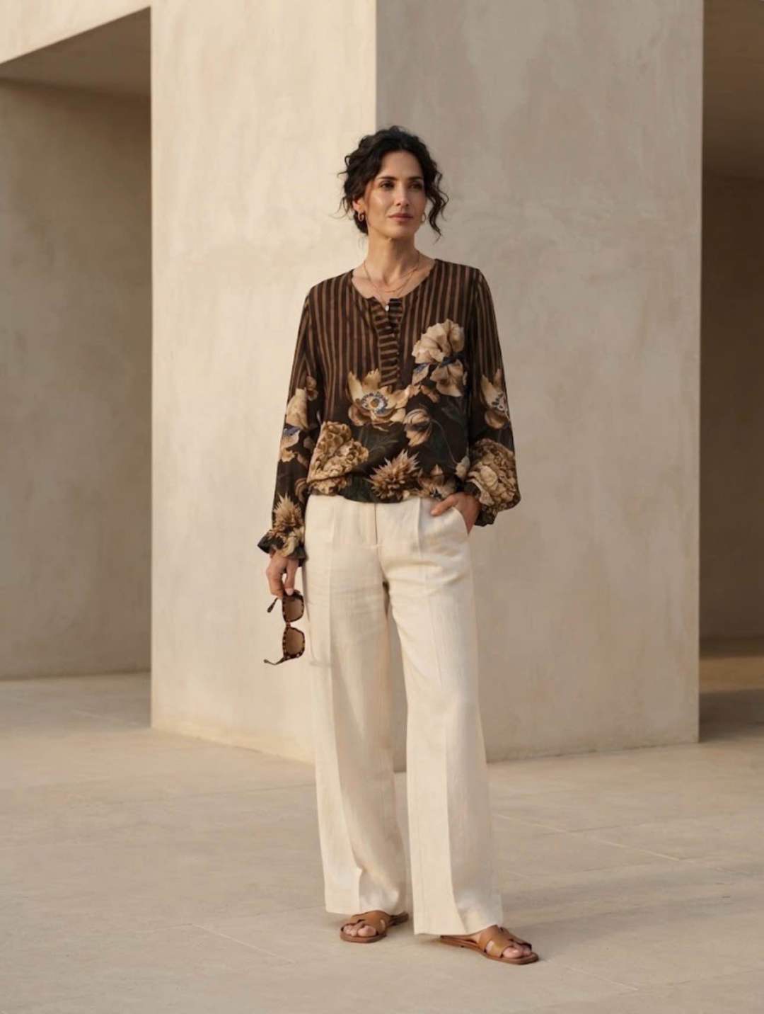 Relaxed Blouse with Bishop Sleeves