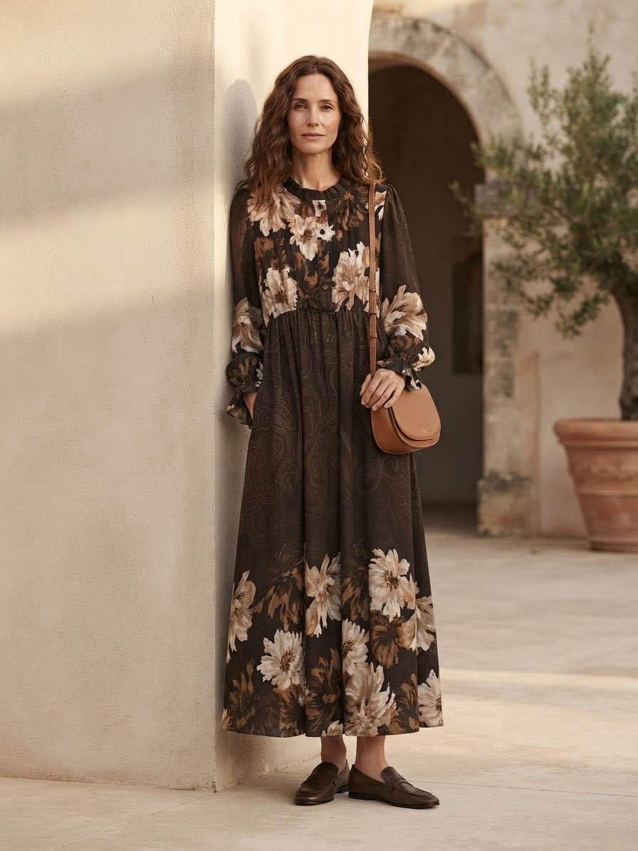 Maxi Dress with Drawcords