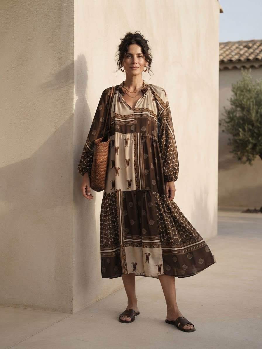 Midi Dress with Ruffle