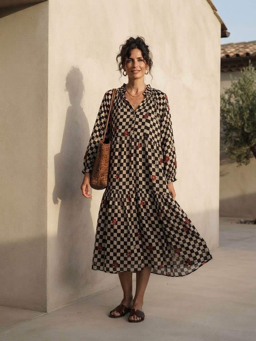 Midi Dress with Ruffle