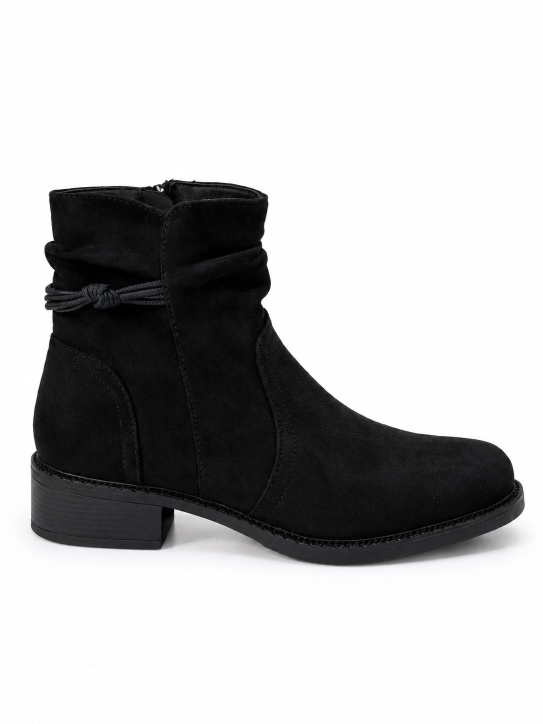 Ruched Shaft Ankle Boots