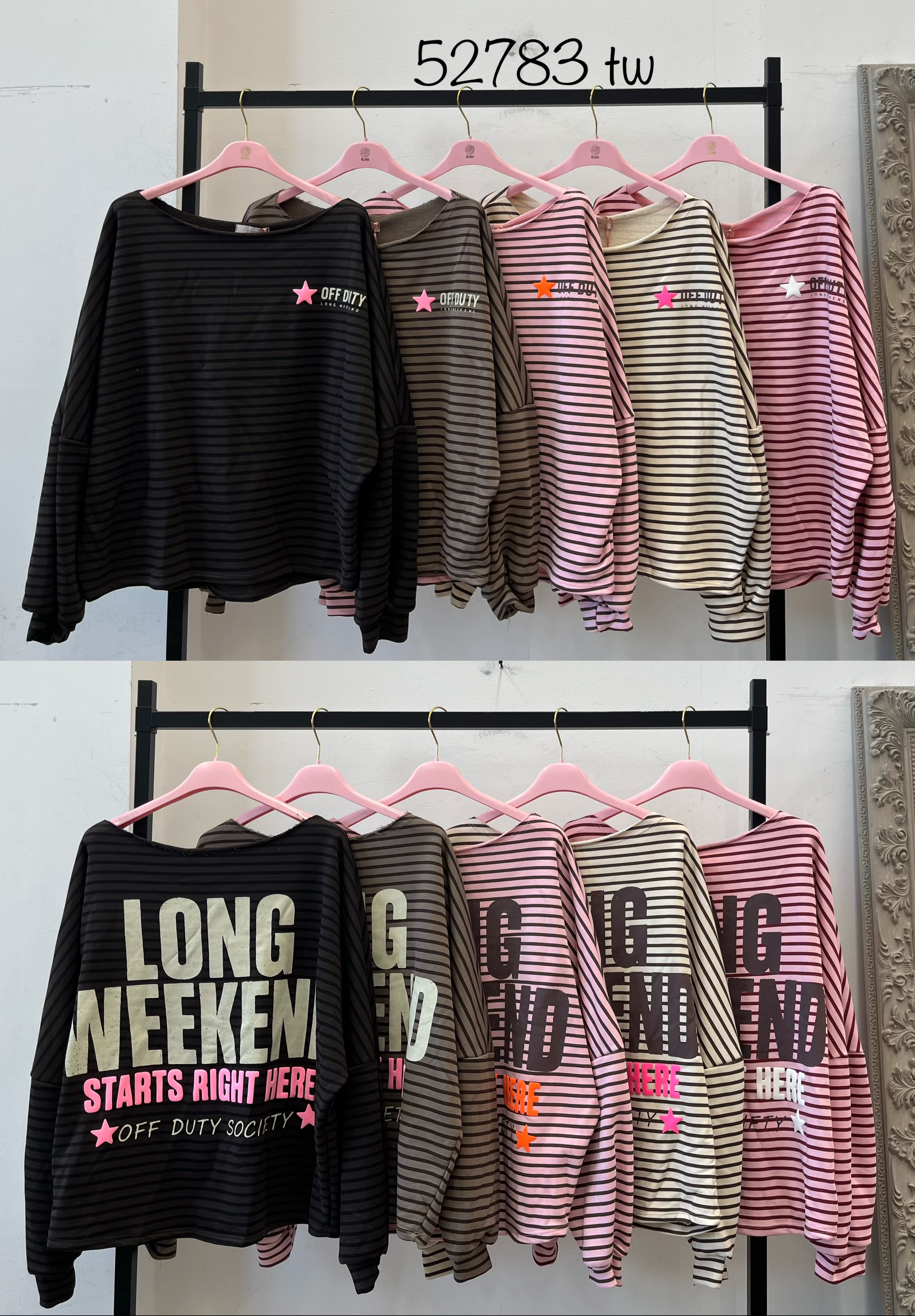 Oversized Striped Micro Sweatshirt