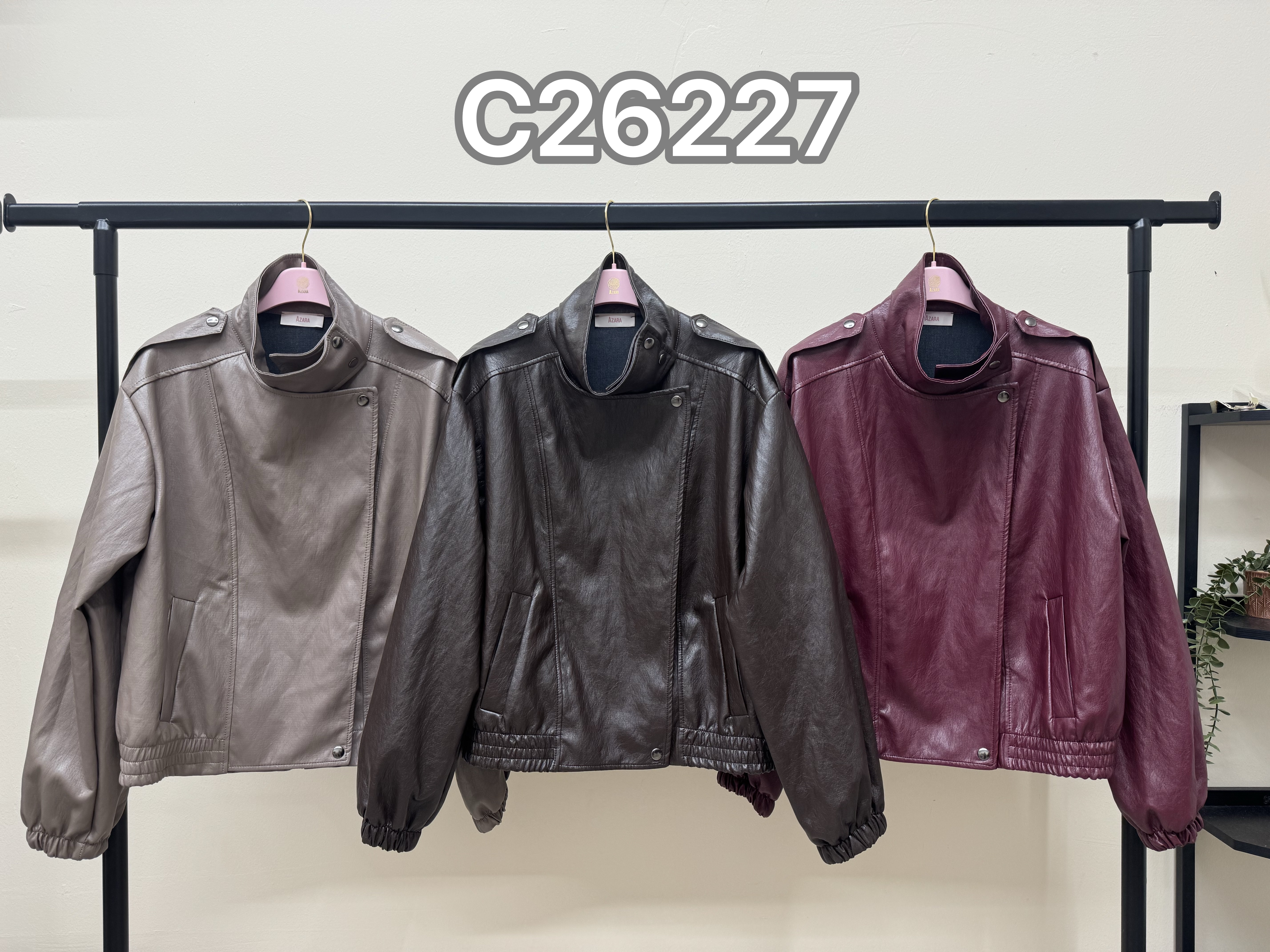 Stand-Collar Leather Jacket