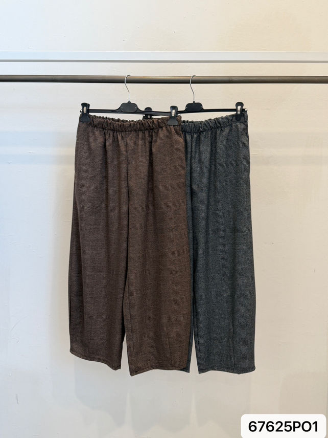 Elastic-Waist Culotte Trousers