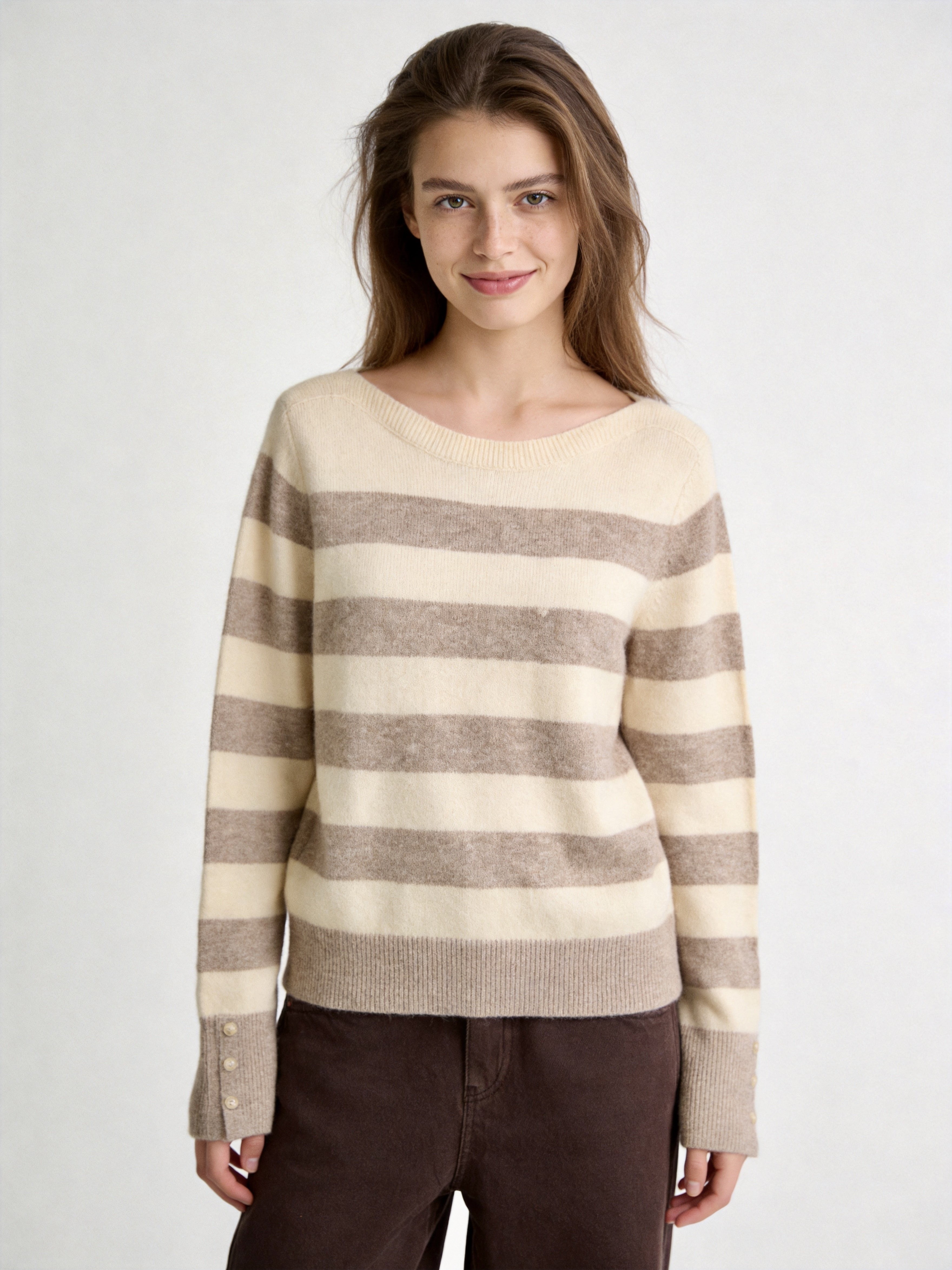 Striped Boat-Neck Sweater